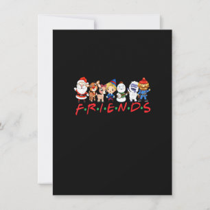 Invitación Navidades amigos Santa Rudolph Familia Snowman Xma