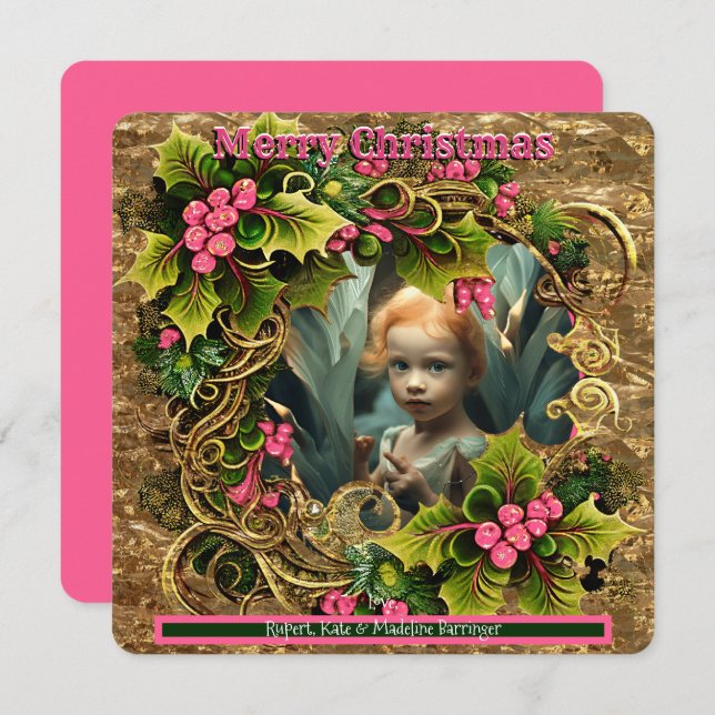 Invitación Navidades AÑADIR tu propia diversión de festividad (Anverso / Reverso)