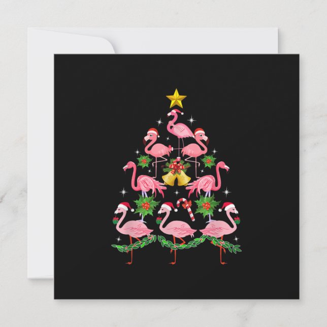 Invitación Navidades - Árbol de Navidad de flamenco (Anverso)