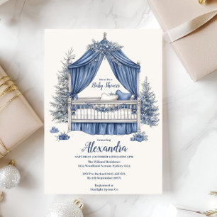 Invitación Navidades azules Crib Baby Shower