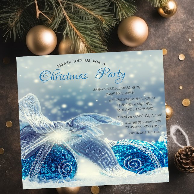 Invitación Navidades azules golpean a Navidades corporativos (Subido por el creador)