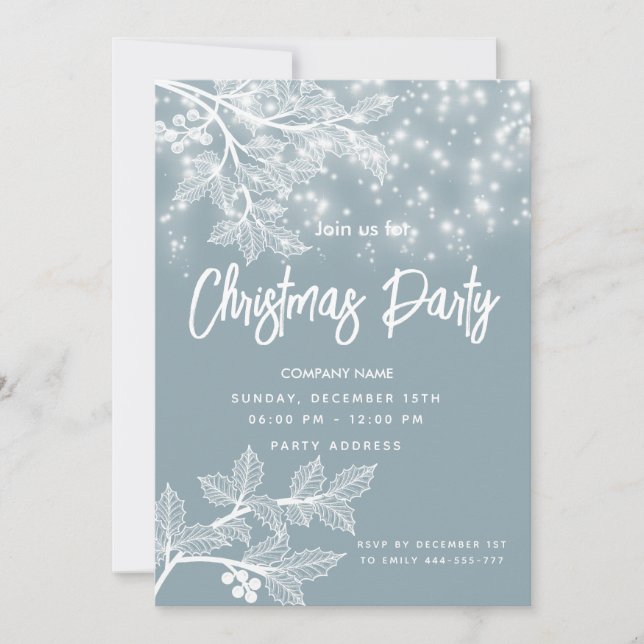 Invitación Navidades azules polvorientos preparan a Navidades (Anverso)