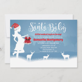 Invitación Navidades azules y rojos de Santa Bebé Baby Shower