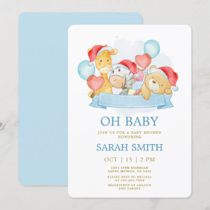 Invitación Navidades Baby Blue es un niño Baby Shower