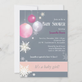 Invitación Navidades Baby Girl Baby Shower