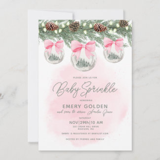 Invitación Navidades Baby Shower o Sprinkle Baby Girl
