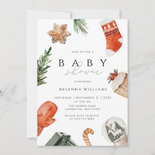 Invitación Navidades Baby Shower winter