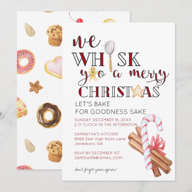 Invitación Navidades Baking Fiesta (Anverso / Reverso)