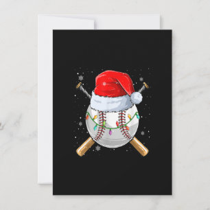 Invitación Navidades Ball de Béisbol Santa Hat Xmas Luces