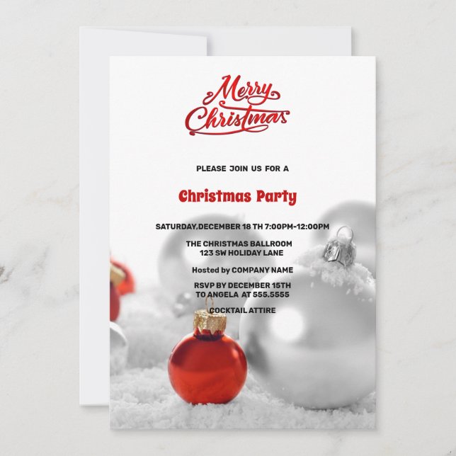 Invitación Navidades Balls presenta a Navidades Fiestas de pl (Anverso)