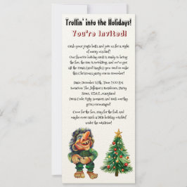 Invitación Navidades baratos en trolls y luz de árbol