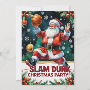 Invitación Navidades BASKETBALL Fiesta acuarela
