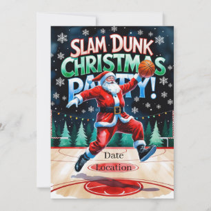 Invitación Navidades BASKETBALL Fiesta acuarela