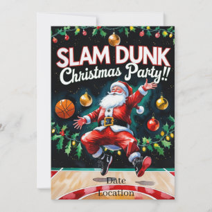 Invitación Navidades BASKETBALL Fiesta acuarela