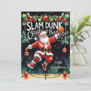 Invitación Navidades BASKETBALL Fiesta acuarela