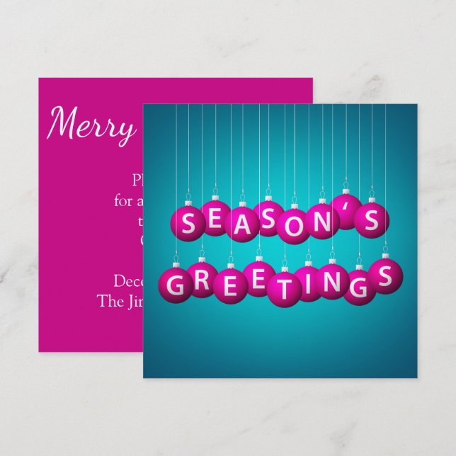 Invitación Navidades bauble (Anverso / Reverso)