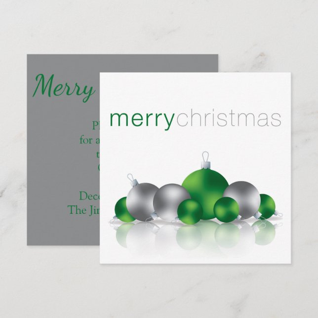 Invitación Navidades bauble (Anverso / Reverso)