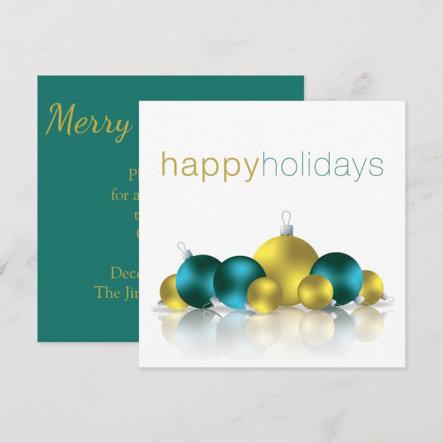 Invitación Navidades bauble (Anverso / Reverso)