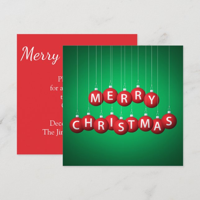 Invitación Navidades bauble (Anverso / Reverso)