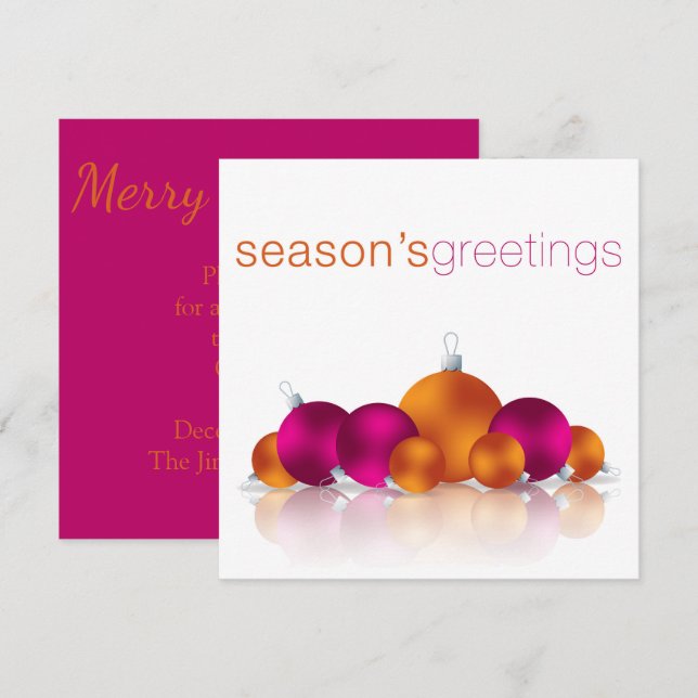 Invitación Navidades bauble (Anverso / Reverso)