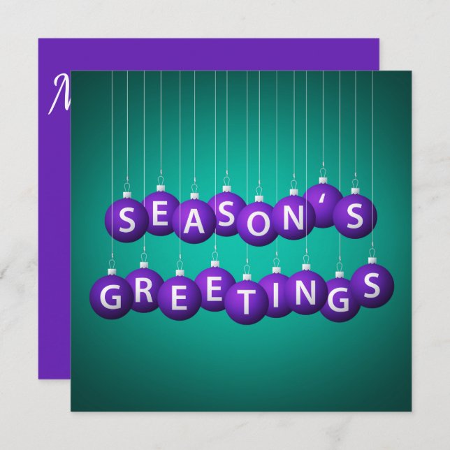 Invitación Navidades bauble (Anverso / Reverso)