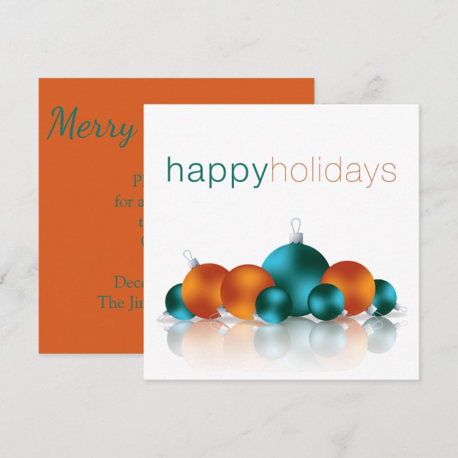 Invitación Navidades bauble (Anverso / Reverso)