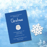 Invitación Navidades Beach Fiesta Sand Dollar Tropical Blue<br><div class="desc">Navidades Beach Fiesta Blue Invitation,  con un dólar de arena tropical y un diseño de tipografía de personalizable. Una forma festiva de planificar su celebración de vacaciones en su destino favorito.</div>