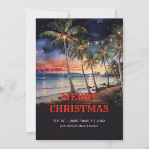 Invitación Navidades Beach Watercolor