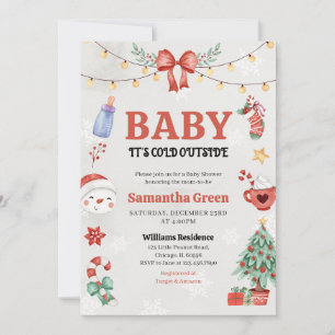 Invitación Navidades bebe está frío fuera de Baby Shower