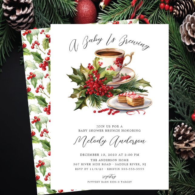 Invitación Navidades bebé está preparando Baby Shower (Subido por el creador)
