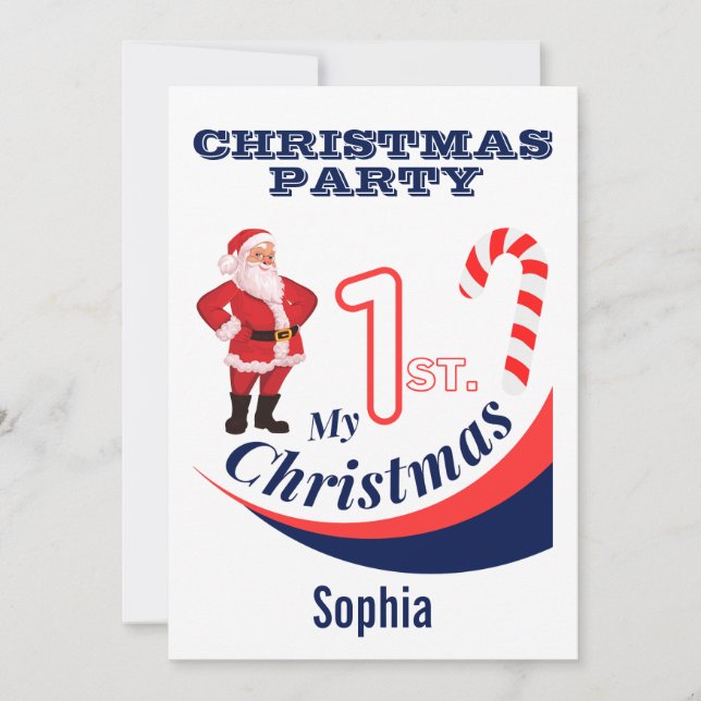 Invitación Navidades bebé "Mis primeros Navidades" (Anverso)