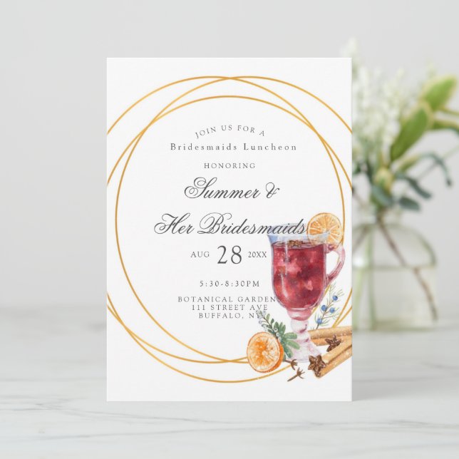 Invitación Navidades Bebidas Alcohólicas Novias de Novia Lunc (Anverso de pie)