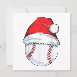 Invitación Navidades Béisbol Santa Hat Ball Niños Hombres