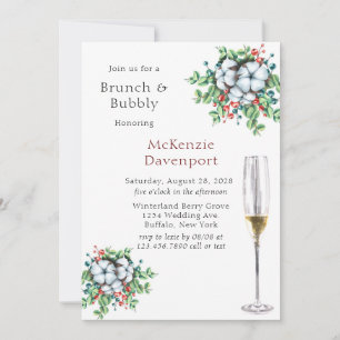 Invitación Navidades Berries Cotton Brunch y Bubbly