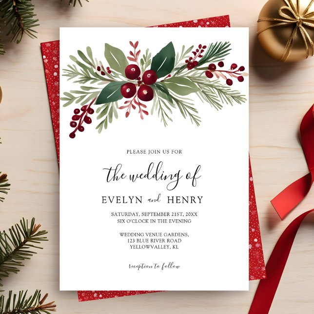 Invitación Navidades Berries Greenery Boda (Subido por el creador)