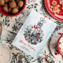 Invitación Navidades Berries y Bullfinch Ornament