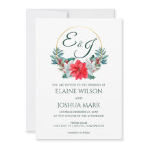 Navidades Berry Poinsettia Wreath Monograma Boda