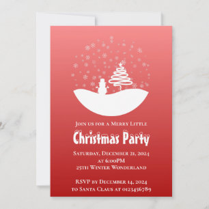 Invitación Navidades blancos árbol de invierno maravilla de s