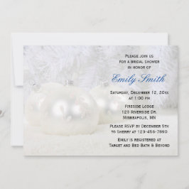 Invitación Navidades blancos ducha de novia en invierno