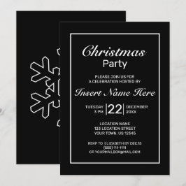 Invitación Navidades blancos negros Minimalistas modernos