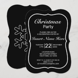 Invitación Navidades blancos negros Minimalistas modernos