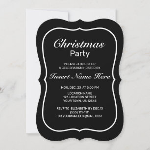 Invitación Navidades blancos negros Minimalistas modernos