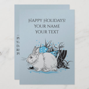 Invitación navidades blancos Rabbit Hare
