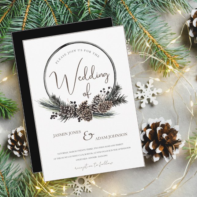 Invitación Navidades blancos y negros góticos Boda de guerra (Subido por el creador)