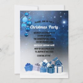Invitación Navidades Blue Balls, Navidades Estrellas Fiesta d