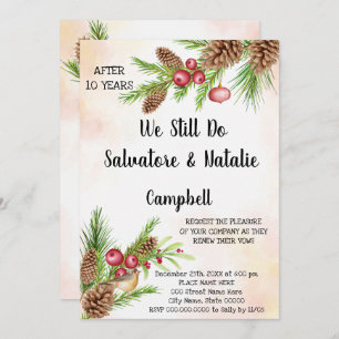 Invitación Navidades Boda Aniversario Renovación de votos