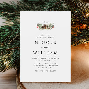 Invitación Navidades Boda botánico elegante