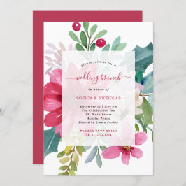 Invitación Navidades Boda Brunch | Floral brillante