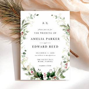 Invitación Navidades Boda de energía verde