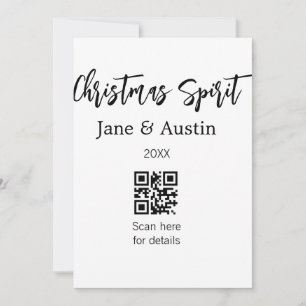 Invitación Navidades boda de espíritu nombre pareja QR fecha